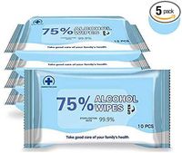 Disinfectant Wipes Wet Wipes Portable 75 Alcohol Antiseptic Cleaning Sterilization Wipes Wet Wipes for Tourism, Hotel, Restaurant, Home, Office, Car,5 packs x 60 wipes(5 pack)