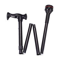 Taiwan Present Dr. Cane Adjustable Foldable Cane Portable Walking Stick with 360 Degree Pivoting Base, Black, 29" to 39"