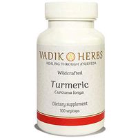 Certified Organic Vadik Herbs Turmeric Root (Curcuma Longa) Powder 100 Vegicaps | Cleanses The Blood, Promotes Healthy Skin, Joint Support, Dietary Supplement, Extra Strength