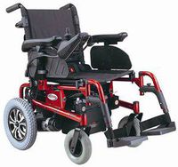 Folding Power Chair, Burgundy