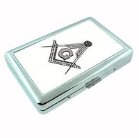 Freemason R1 Hip Silver Cigarette Case Id Holder Metal Wallet 4" X 2.75" RFID Protection