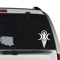 GottaLoveStickerz Wiccan Pagan Triple Moon Goddess Permanent Vinyl Decal Sticker for Laptop Tablet Helmet Windows Wall Decor Car Truck Motorcycle - Size (05 Inch / 13 cm Tall) - Color (Gloss White)