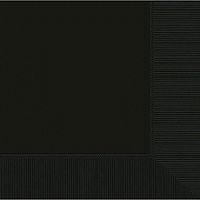 amscan Jet Black 2-Ply Paper Luncheon Napkins, 50 Ct. | Party Tableware