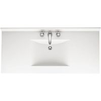 Swanstone CV02243.010 Contour Solid Surface Single-Bowl Vanity Top, 43-in L X 22-in H X 6.25-in H, White