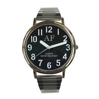 Unisex LV Silver Tone Watch w/Black Face