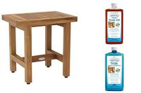 AquaTeak Patented 18" Spa Lotus Teak Shower Bench & AquaTeak Two-Step Care Kit