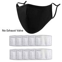 ForHe Reusable Cotton Mouth-Muffle, Black Fashion Earloop with 10 Activated Carbon Filters Breathable Dust-Proof for Outdoor Protection