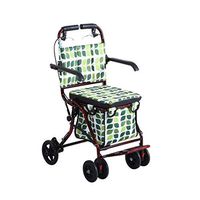 Walkers for Seniors with Seat 4 Wheels Walking Rollator, Folding Mobility Walking Aid, Height Adjustable Seat Elderly Walker, Aluminum Alloy Trolley Rolling Walkers