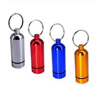 JUNMIA 4 PCS Keychain Pill Holder Waterproof Metal Pill Case First Aid Pills Organizer Small Pocket Size Medicine Container for Outdoor Hiking Travel