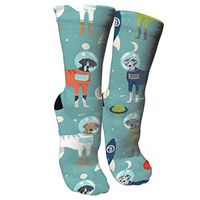 antspuent Great Dane Outer Space Astronauts Fabric Dog Compression Socks Athletic Cotton Crew Socks Multi Performance Outdoor Sports Hiking Casual Socks