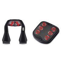 Snailax Shiatsu Neck Massager Foot Massager Bundle | Back Massager with Heat, Deep Kneading Electric Massage Pillow for Neck, Back, Shoulder,Foot Body Pain Relief