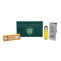 Club Modiano Rolling Papers Bistro (1 Pack), RAW 1 1/4 Shred Case, Short Solid Color Clipper Lighter, and Smell Proof Pouch - 4 Items - Bundle