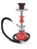 11 Inches Twin Diamond Complete Hookah Set, Small Modern 1 Hose Hookah Kit with Hookah Accessories - Orange Hookah Set