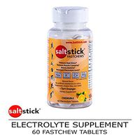 SaltStick Fastchews, Electrolyte Replacement Tablets for Rehydration, Exercise Recovery, Youth & Adult Athletes, Hiking, Hangovers, & Sports Recovery, Bottle of 60 Tablets, Orange Flavor