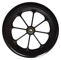 Healthline 8 inch by 1 inch Replacement Wheels for Wheelchairs, Rollators, Walkers and More, Solid Flat Free Caster, Black (1)