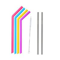 Tovantoe Straws3998 Reusable Silicone Straws, Multicolor