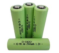 EX-ENERGY AA 1.2V 2500mAh LSD Button top NiMH Rechargeable Batteries 4 Pack