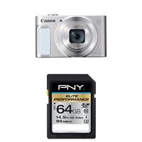 Canon Digital Camera Optical Zoom - Wi-Fi & NFC Enabled (Silver) with 64GB Memory Card