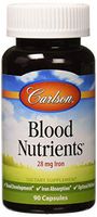 Carlson - Blood Nutrients, 28 mg Iron, Blood Development, Iron Absorption & Optimal Wellness, 90 Capsules