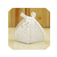 50 Pcs Gift Box Baby Shower Candy Box Paper Packaging Wedding Party Favors Sachets Cardboard Boxes Bags,White,6X6X7 cm