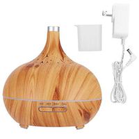 New Design Essential Oil Diffuser,400ml Quiet Wood Grain Mist Diffuser, 7 Color Changing LED Lights,Auto Shut-Off and 4 Time Settings for Bedroom Office 110-240v(US Plug)