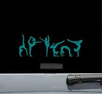 JS Artworks Gymnastics Girls Vinyl Decal Sticker (Teal)