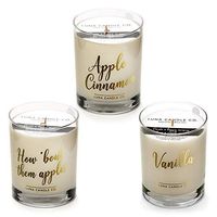 LUNA CANDLE CO. Happy Fall - Apple Cinnamon and Vanilla Scented Luxurious Candles - 11 Oz (3 Candle Set)
