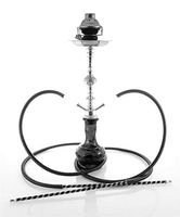 2 hose 22" Black Hookah shisha for sale narguile nargile glass water Vase new