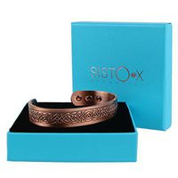 SISTO-X Copper Magnetic Cuff Bracelet/Bangle Danish Design by Sisto-X® 6 Magnets Strong Neodymium Medium (160-190Mm)