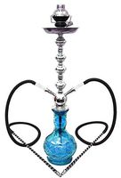 2 hose 28" Blue Hookah shisha nargila bar smoking pipe glass water Vase pipe