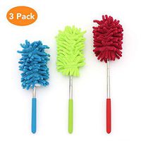 3 Pack Microfiber Duster, MCOMCE Microfiber Hand Duster Washable Microfibre Cleaning Tool Extendable Dusters for Cleaning Office, Car, Computer, Air Condition, Washable Duster
