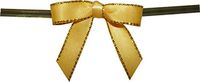 Small Yellow Twist Tie Bows with Gold Edges- 250pc