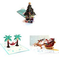 Christmas Greeting Cards - 3D Holiday Card Thank You Winter - Happy New Year Merry Christmas Gift Card