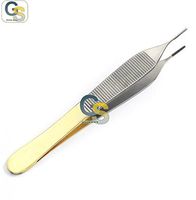 G.S T/C ADSON DRESSING FORCEPS 4.75" SERRATED STRAIGHT FINE POINT WITH TUNGSTEN CARBIDE INSERTS