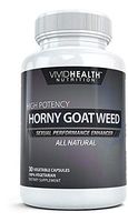 Highest Potency Horny Goat Weed 600mg by Vivid Health Nutrition. All Natural Vegan Formula - 30 Capsules per Bottle (1)