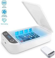 UV Sterilizer, Portable Cell Phone Sanitizer Sterilizer, Aromatherapy Function Disinfector, Smart Cellphone Cleaner with USB Charging for All iPhone Android Mobile Phone (White)