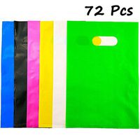 Etmact 72pcs Assorted Colored Plastic Glossy Merchandise Bags Shopping Bags Gift Party Favor Bags with Handles, 20cm x 30cm Bag for Plastic Bags Shopping Bag Party Favor Bags Party Bags Goody Bags
