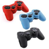 Importer520 Red Black & Blue Silicone Soft Silicone Skin Protector Cover Case Combo for Sony Playstaion PS3 Controller
