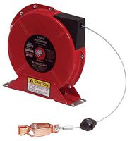 Reelcraft 3050 50' Spring Retractable Grounding Reel, Nylon Coated Cable Made From Industrial Grade Carbon Steel