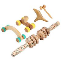 Wooden Ball Roller Massager, Handy Grip Self Massage Tool for Foot Back Neck and Shoulder Body Deep Muscle Acupressure Relief from Muscles Soreness, Stress and Pain(5 Style/Set)