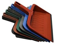 Set of Heavy Duty Deep Dustpans! Rubber Lip - 12" - Deep Dustpans Perfect for any Office, Home, or Workplace! (6, Assorted)