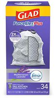 Glad ForceFlex OdorShield Drawstring Tall Kitchen Trash Bags, Mediterranean Lavender, 13 Gallon, 34 Count (Packaging May Vary)