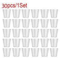 Jelly Cups, Clear Plastic Disposable Party Shot Glasses Jelly Cups Tumblers Birthday 30PCS, Kitchen Dining Bar Accessories Home Easter Decorations Gifts