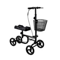Give Me Knee Scooter Steerable Knee Walker Deluxe Crutch Alternative Dual Braking System in Black