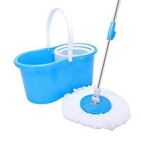 Spin Mop and Bucket System – 360° Self Wringing Spinning Mop with Mop & Bucket Floor Cleaning System for Home Kitchen Cleaning Dual Mop Heads (Blue)
