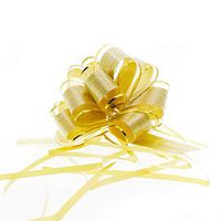 Mimi Pack 6" Diameter Easy Pull and Tie Gold Trim Bows for Holiday Christmas Home Office Decorations Easter Ribbons and Bow for Gifts Present 20 Bows (Gold)