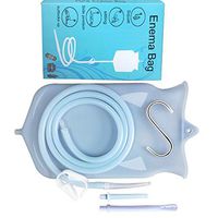 Jullycare Non-Toxic Silicone Enema Bag Kit. 2 Quart. BPA & Phthalates Free. for at Home Water & Coffee Colon Cleansing. (White)