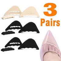 3 Pairs Adjustable Shoe Filler, Toe Filler, Shoe Inserts to Make Big Shoes Fit,Shoe Plugs for Men & Women, Fits Pumps, Flats,Boots,Sneakers etc (Beige+Black)