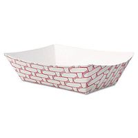 Boardwalk 30LAG050 Paper Food Baskets, 1/2 lb Capacity, Red/White, 1000/Carton