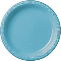 Round Plastic Plates | 20ct (7 inch, Caribbean Blue)